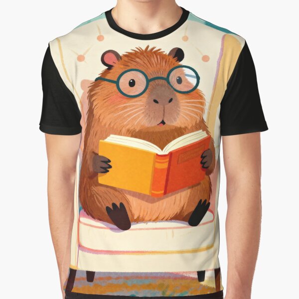 Capybara Book Club – Retro 70s Reading Vibes by HappySproutArt T-Shirts, Hoodie, Sweatshirt | BlankRebels.com (Image 1)
