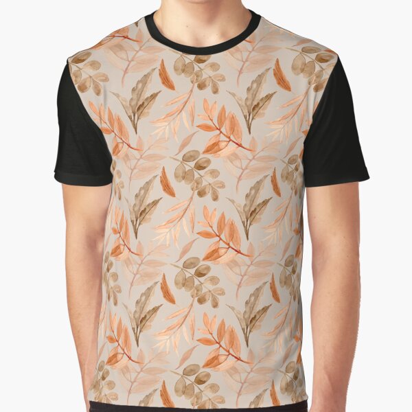 Warm Autumn Leaves Botanical Pattern • Seamless Soft Botanical Design by Velavue T-Shirts, Hoodie, Sweatshirt (Image 1)