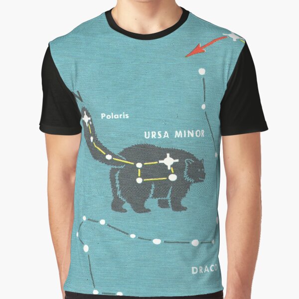 Ursa Minor Constellation - Vintage Retro Star Map by elevens T-Shirts, Hoodie, Sweatshirt | BlankRebels.com (Image 1)
