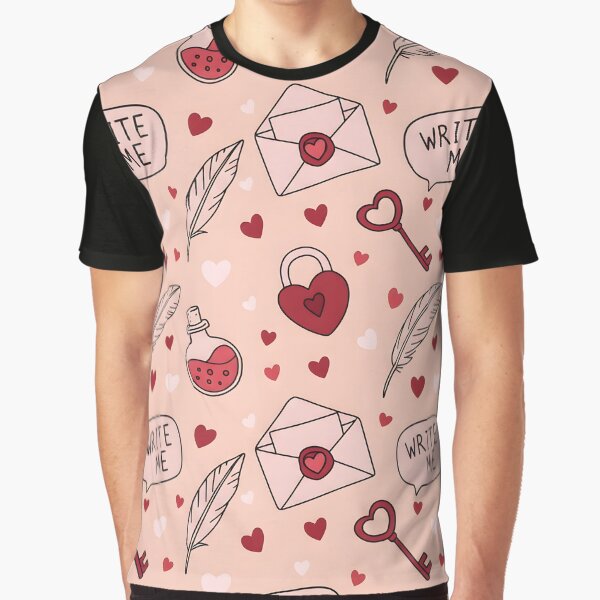 Cute Romantic Doodle Love Notes Pattern by SimoCompany T-Shirts, Hoodie, Sweatshirt | BlankRebels.com (Image 1)