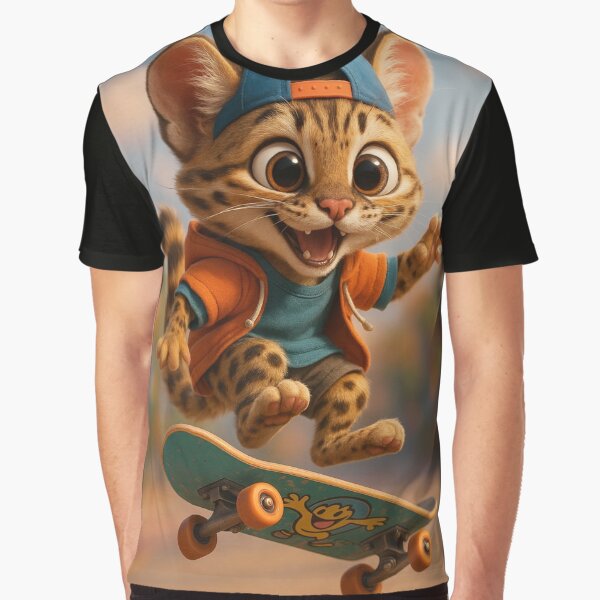 Skater Margay by Sillytoe T-Shirts, Hoodie, Sweatshirt | BlankRebels.com (Image 1)