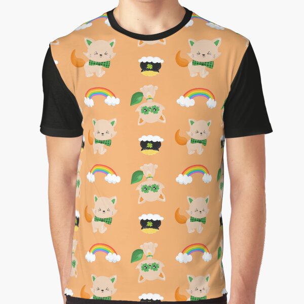 Cute Kitty Cat Rainbow Pot of Gold St Patrick's Day by ILLYL Creatives T-Shirts, Hoodie, Sweatshirt (Image 1)
