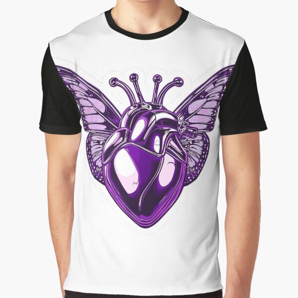 Cyber Y2K Chrome Heart with Butterfly Wings Aesthetic by MonoMirth T-Shirts, Hoodie, Sweatshirt | BlankRebels.com (Image 1)