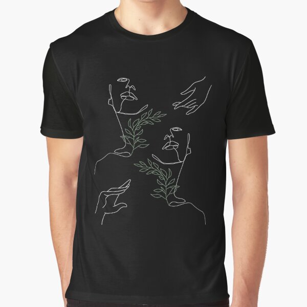 Minimal Face and Hand Art - Black by Sahar-m T-Shirts, Hoodie, Sweatshirt | BlankRebels.com (Image 1)