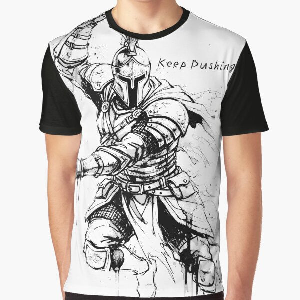 Cool Spartan Warrior: Keep Pushing by Shigen16 T-Shirts, Hoodie, Sweatshirt | BlankRebels.com (Image 1)