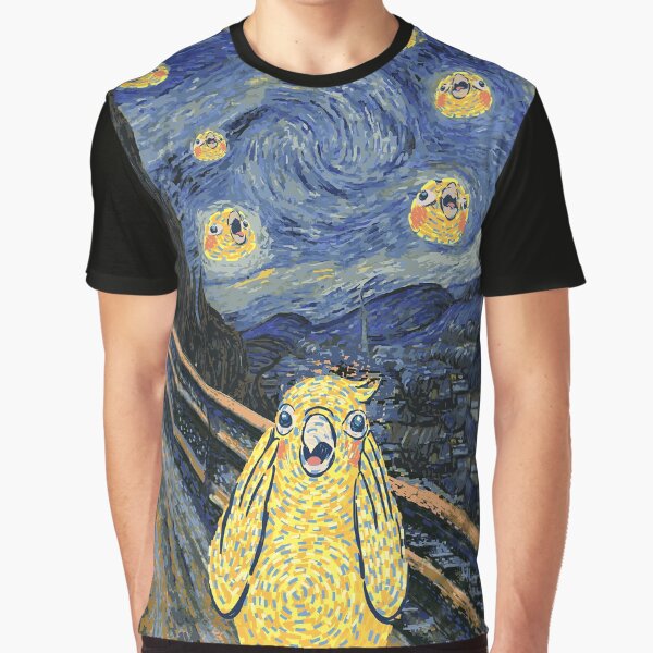 Cockatiel Starry Night - Van Gogh and Munch Birbs Parody by Birb-Merch