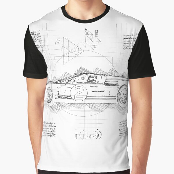 Da Vinci Sketch Art FordGT40 - Grunge by Rayyanz T-Shirts, Hoodie, Sweatshirt | BlankRebels.com (Image 1)
