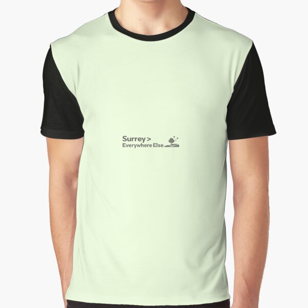 Surrey > Everywhere Else  | Bold Sans Serif Typography | Cheeky Surrey Pride Design by ThatSurreyLife T-Shirts,... (Image 1)
