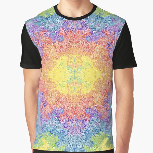 Rainbow Abstract Dancing Men Stick Figure Pattern by ThatsJustJilly T-Shirts, Hoodie, Sweatshirt | BlankRebels.com (Image 1)
