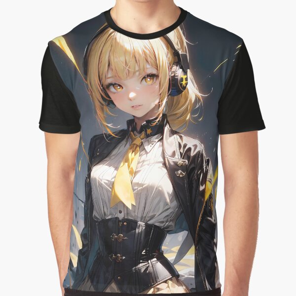 Manga Blonde Agent Headphones Portrait T-Shirts, Hoodie, Sweatshirt