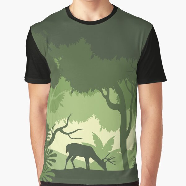 Green Forest and Deer by ajamshed T-Shirts, Hoodie, Sweatshirt | BlankRebels.com (Image 1)