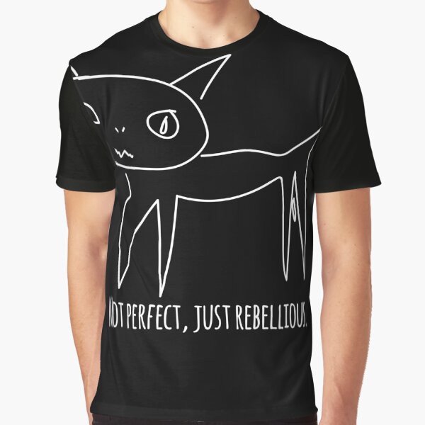 Not perfect, just rebellious – sketchy cat by MeanType T-Shirts, Hoodie, Sweatshirt | BlankRebels.com (Image 1)