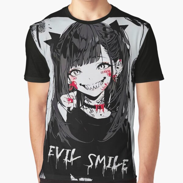 Evil Smile Anime Girl by MOFAPPAREL T-Shirts, Hoodie, Sweatshirt | BlankRebels.com (Image 1)