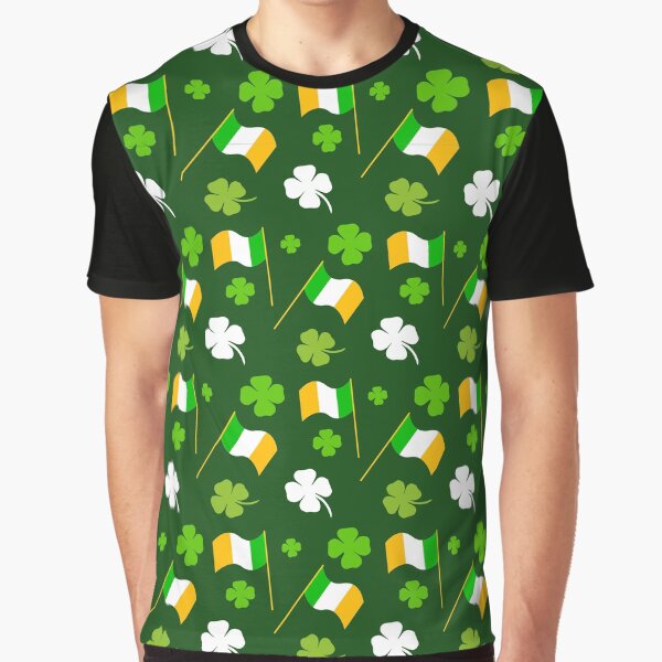 Lucky Four Leaf Clover Shamrock Ireland Flag Irish St Patrick's Day by ILLYL Creatives T-Shirts, Hoodie, Sweatshirt (Image 1)
