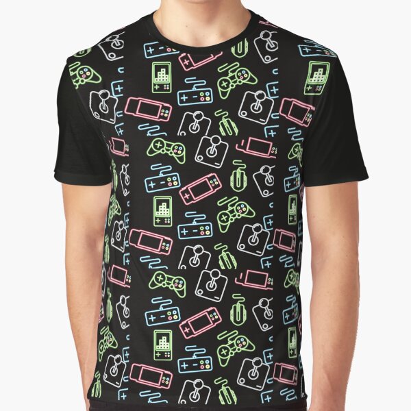 Gaming Device Icons Pattern Illustration T-Shirts, Hoodie, Sweatshirt