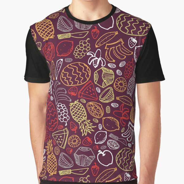Vector dark purple fruits hand drawn doodle repeat pattern by jamiesoondesign T-Shirts, Hoodie, Sweatshirt (Image 1)