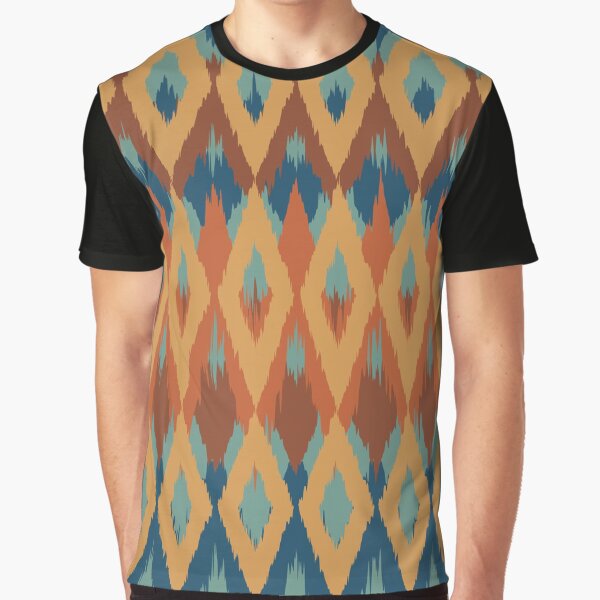 Boho Ikat Pattern Teal Orange Red Blue Mustard Yellow T-Shirts, Hoodie, Sweatshirt