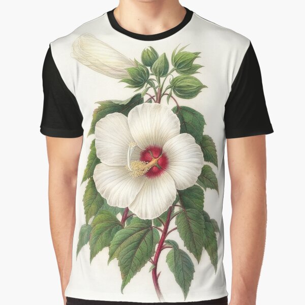 Hibiscus Aquaticus Botanical Print by Tridentulus T-Shirts, Hoodie, Sweatshirt | BlankRebels.com (Image 1)