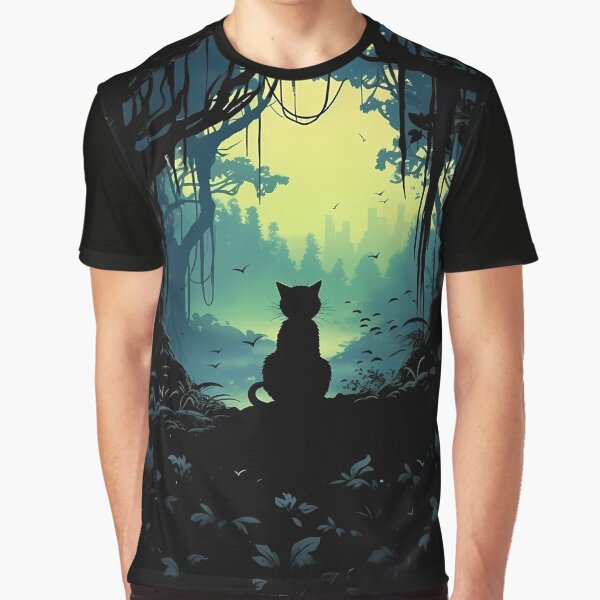 Black Cat In Enchanted Forest by BrilliantTShop T-Shirts, Hoodie, Sweatshirt | BlankRebels.com (Image 1)