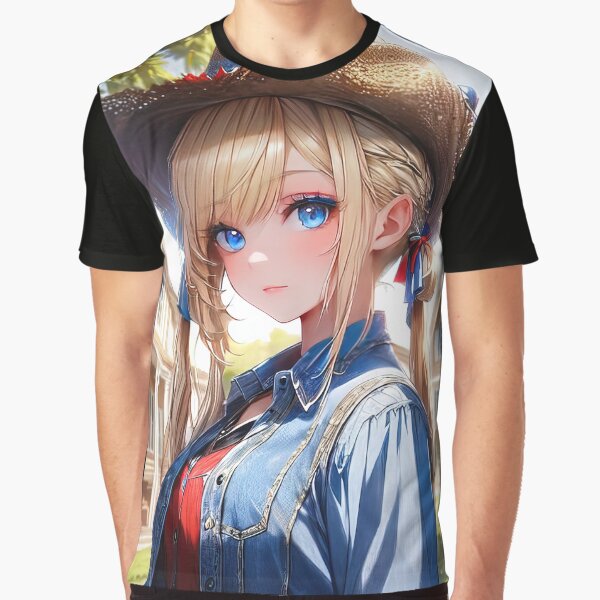 Manga Cowgirl in the countryside by TheArtistOf2022 T-Shirts, Hoodie, Sweatshirt | BlankRebels.com (Image 1)