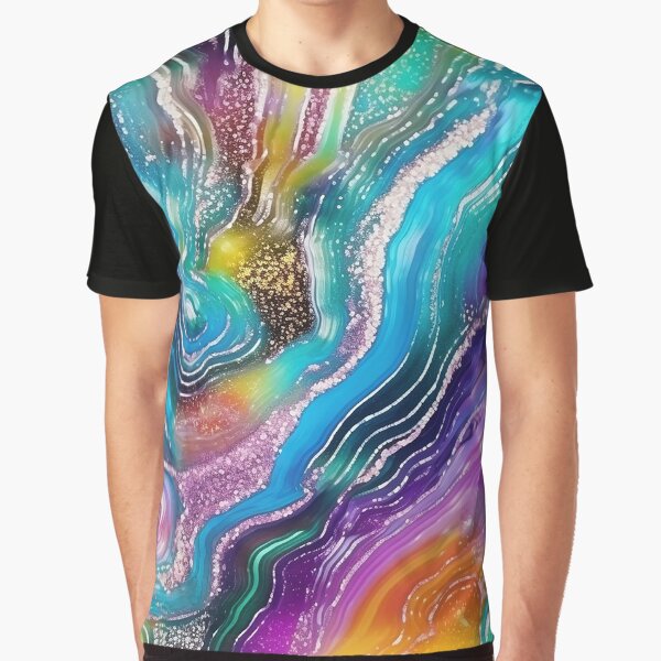 Glittery Rainbow Agate by Celestial Charm Co T-Shirts, Hoodie, Sweatshirt | BlankRebels.com (Image 1)
