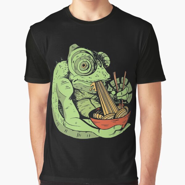 Chameleon Eating Ramen by OnepixArt T-Shirts, Hoodie, Sweatshirt | BlankRebels.com (Image 1)