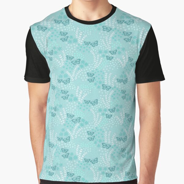 Ditsy Butterfly Floral - turquoise by jenuinedesigns T-Shirts, Hoodie, Sweatshirt | BlankRebels.com (Image 1)