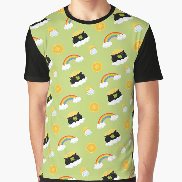 Pot of Gold Rainbow Green Pattern St Patrick's Day by ILLYL Creatives T-Shirts, Hoodie, Sweatshirt (Image 1)