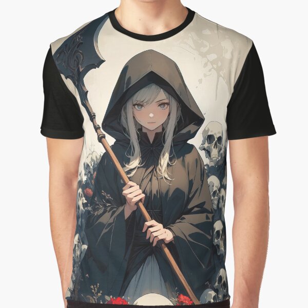 Manga female grim reaper portrait design by TheArtistOf2022 T-Shirts, Hoodie, Sweatshirt | BlankRebels.com (Image 1)