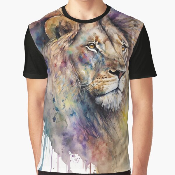 Watercolors animals - The lion by AB9-Designs T-Shirts, Hoodie, Sweatshirt | BlankRebels.com (Image 1)