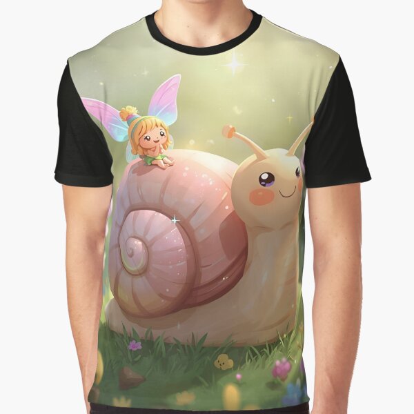 Little elf rides on snail through the fairytale forest by SimonsDesignArt T-Shirts, Hoodie, Sweatshirt (Image 1)