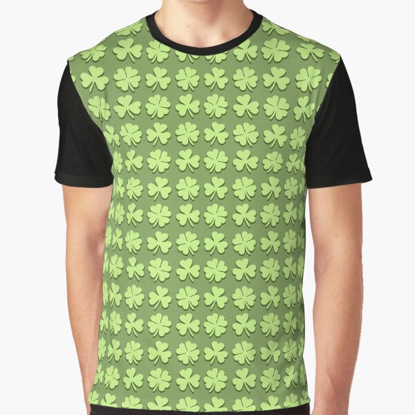 Green Four Leaves Clover Pattern St Patrick's Day by ILLYL Creatives T-Shirts, Hoodie, Sweatshirt | BlankRebels.com (Image 1)