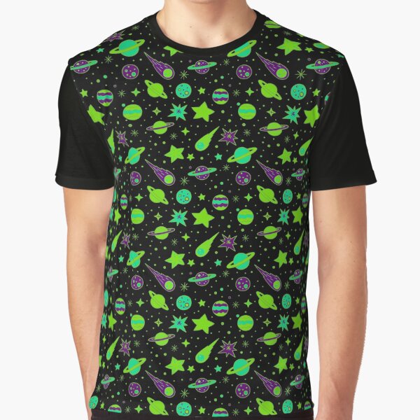 Space, Planets and Stars in Shades of Green by madtoyman T-Shirts, Hoodie, Sweatshirt | BlankRebels.com (Image 1)