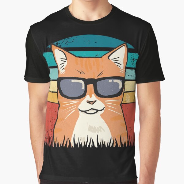 Retro Sunset Cool Cat by Golden Turtle Studio