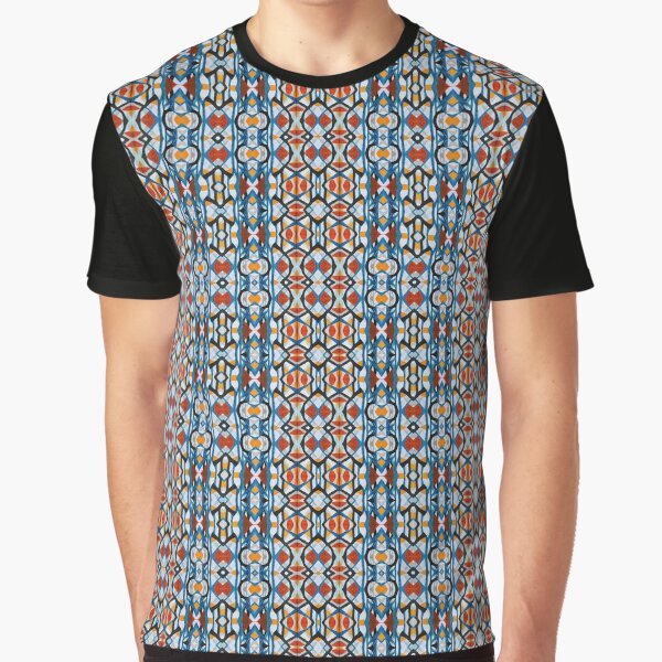 Tribal style abstract pattern in blue, black and red by jeanyun48 T-Shirts, Hoodie, Sweatshirt | BlankRebels.com (Image 1)