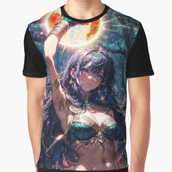 manga sorceress girl in the forest with orb by TheArtistOf2022 T-Shirts, Hoodie, Sweatshirt | BlankRebels.com (Image 1)