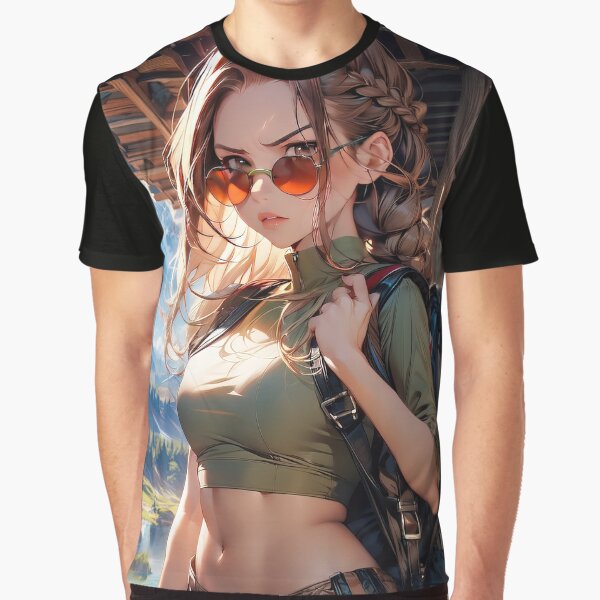 Manga superheroine girl on a journey by TheArtistOf2022 T-Shirts, Hoodie, Sweatshirt | BlankRebels.com (Image 1)