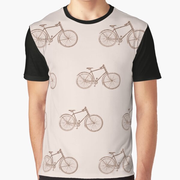 vintage bike pattern dark academia in brown and cream by neopop T-Shirts, Hoodie, Sweatshirt | BlankRebels.com (Image 1)