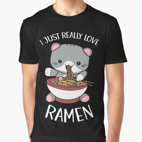 I Just Really Love Ramen Cat Eating Ramen by OnepixArt T-Shirts, Hoodie, Sweatshirt | BlankRebels.com (Image 1)