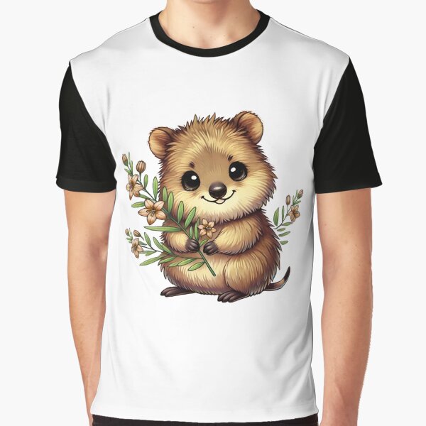 Happy Quokka with food by Opalook T-Shirts, Hoodie, Sweatshirt | BlankRebels.com (Image 1)
