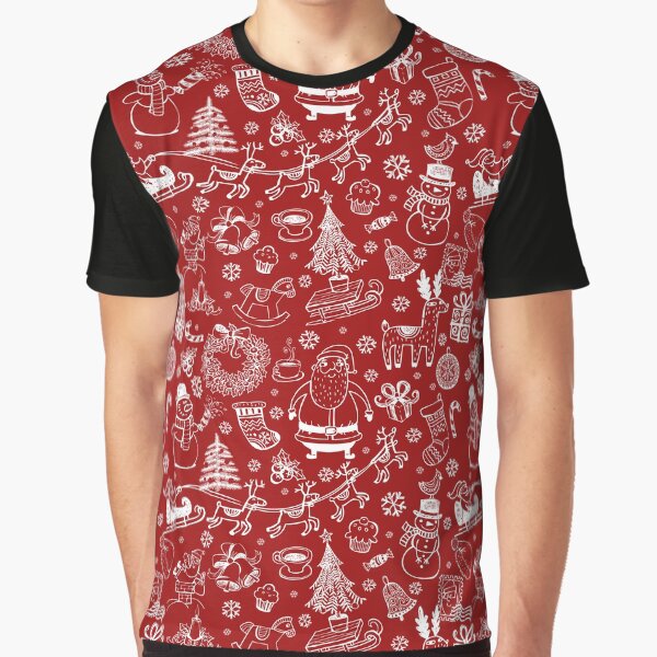 Red and White Christmas wallpaper by Eunoia-ikigai T-Shirts, Hoodie, Sweatshirt | BlankRebels.com (Image 1)