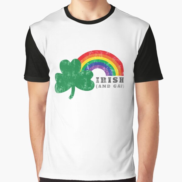 Irish and Gay Clover Rainbow St Patricks Day Vintage Inspired Design by StudioUnrefined T-Shirts, Hoodie,... (Image 1)