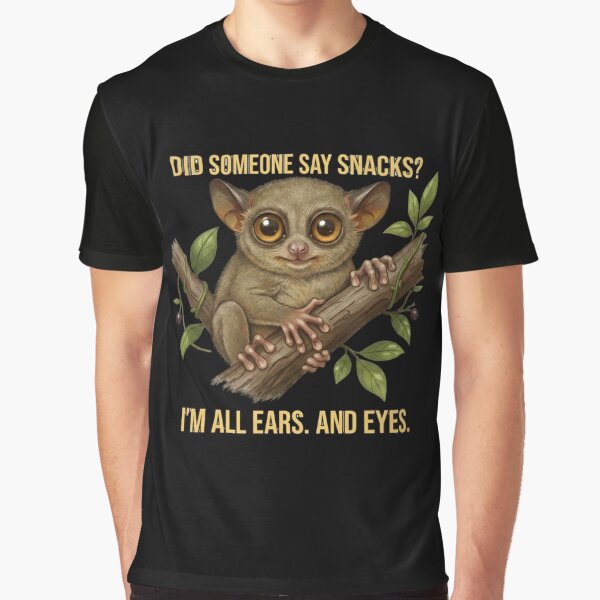 Cute Tarsier Snack Lover Funny Animal Design by LittleLoopArt T-Shirts, Hoodie, Sweatshirt | BlankRebels.com (Image 1)