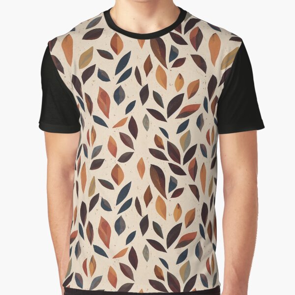 Asymmetrical Boho Leaves Pattern - Dark Leaves on Beige Background by kougan