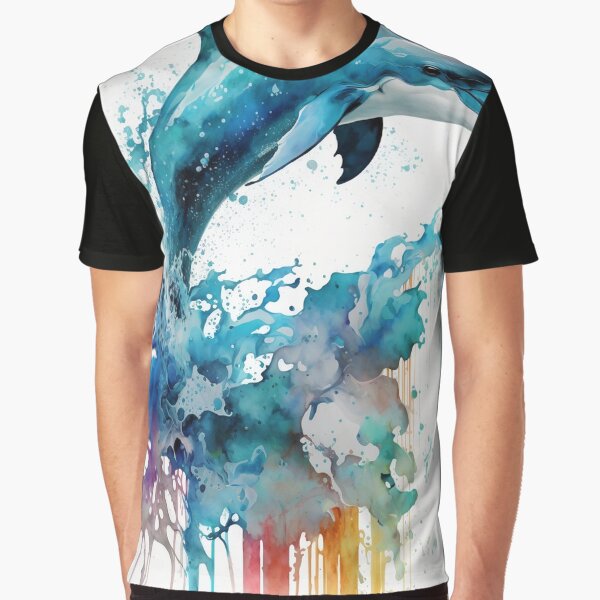 Watercolors animals - The dolphin by AB9-Designs T-Shirts, Hoodie, Sweatshirt | BlankRebels.com (Image 1)