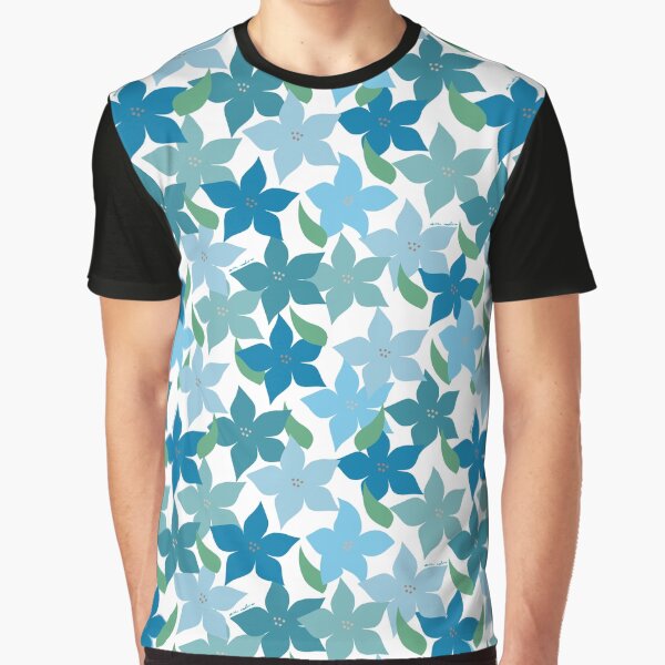 Blue Blooms by withnadira T-Shirts, Hoodie, Sweatshirt | BlankRebels.com (Image 1)