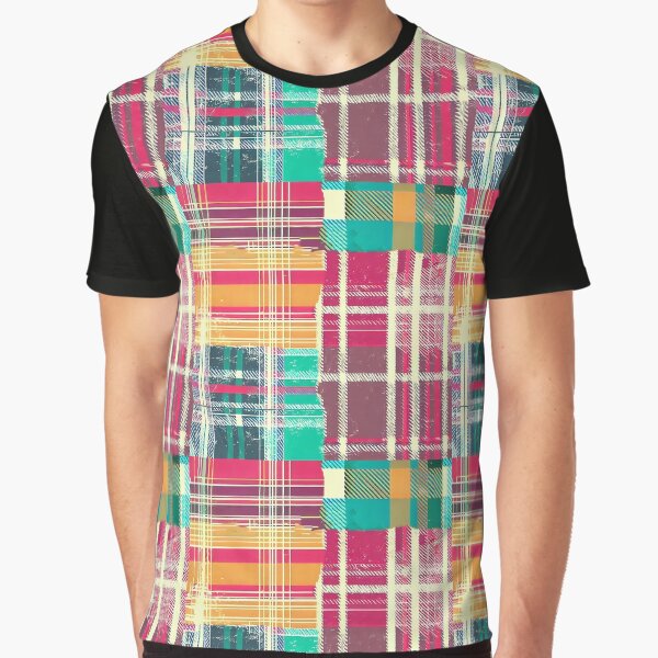 Plaid Grunge Patchwork in Bright Colours by SamJanner T-Shirts, Hoodie, Sweatshirt | BlankRebels.com (Image 1)