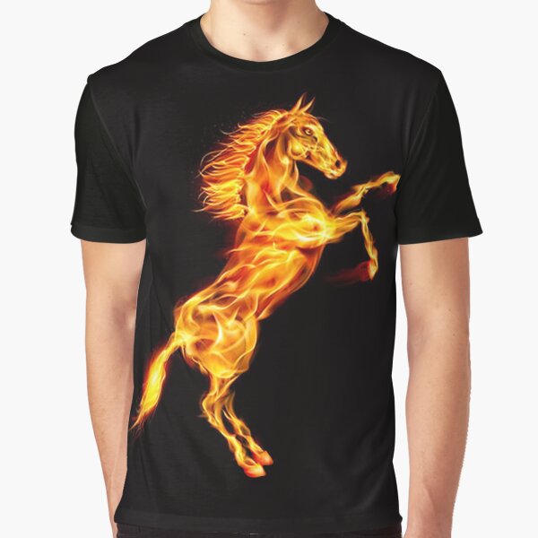 Flaming Orange Fire Horse by Atteestude T-Shirts, Hoodie, Sweatshirt | BlankRebels.com (Image 1)