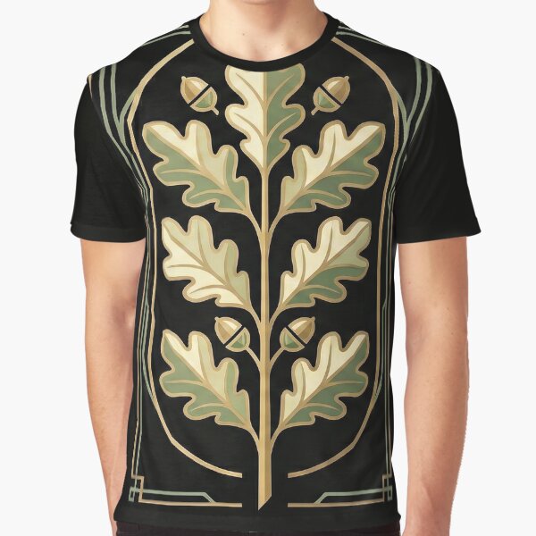 Oak Leaf Branch – Architectural Botanical Emblem by SavinMercantile T-Shirts, Hoodie, Sweatshirt | BlankRebels.com (Image 1)