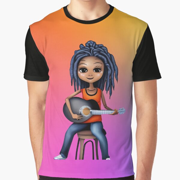 Colorful Design Of Girl Playing Her Guitar by Rell1970 T-Shirts, Hoodie, Sweatshirt | BlankRebels.com (Image 1)